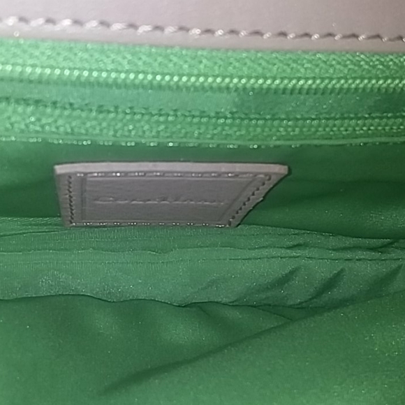 Cole Haan Mauve Small Leather Baguette Handbag with Silvertone Hardware - Picture 12 of 16